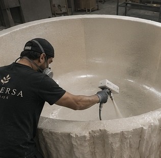 Fiberglass finishing process